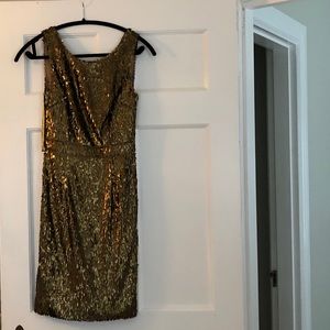 BCBG short Sequin Dress - sXS- Bronze